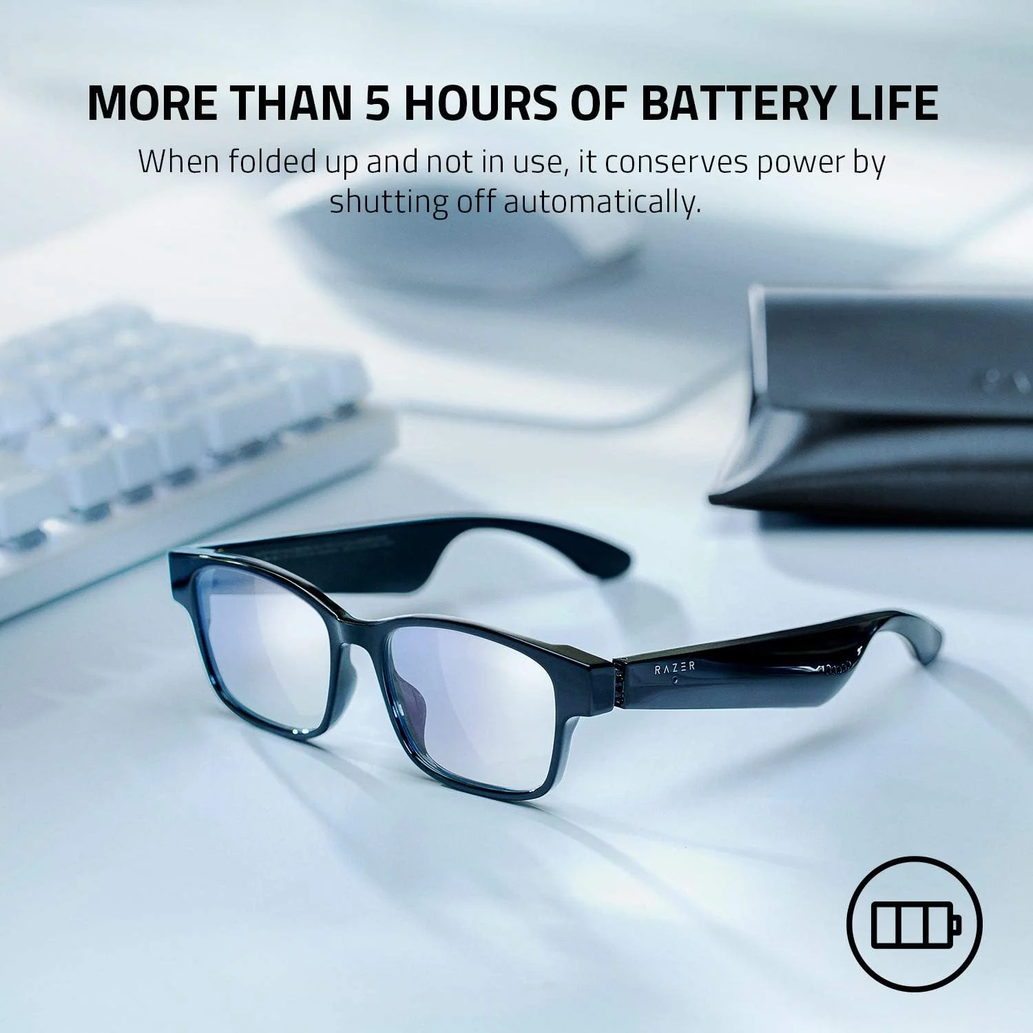Anzu - Smart Glasses (Rectangle Blue Light + Sunglass L) - Image 2