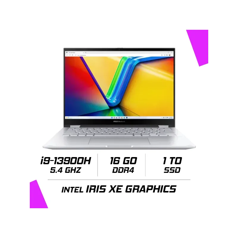 ASUS Vivobook S 14 Flip 360 TACTILE (TP3402VA) Intel i9-13900H/16Go DDR4/1To SSD/14"/Windows11