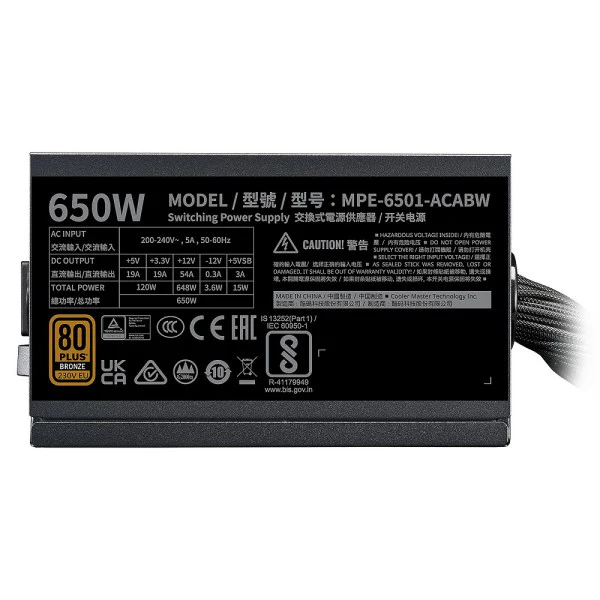 Cooler Master MWE Bronze 650W V3 - Image 3
