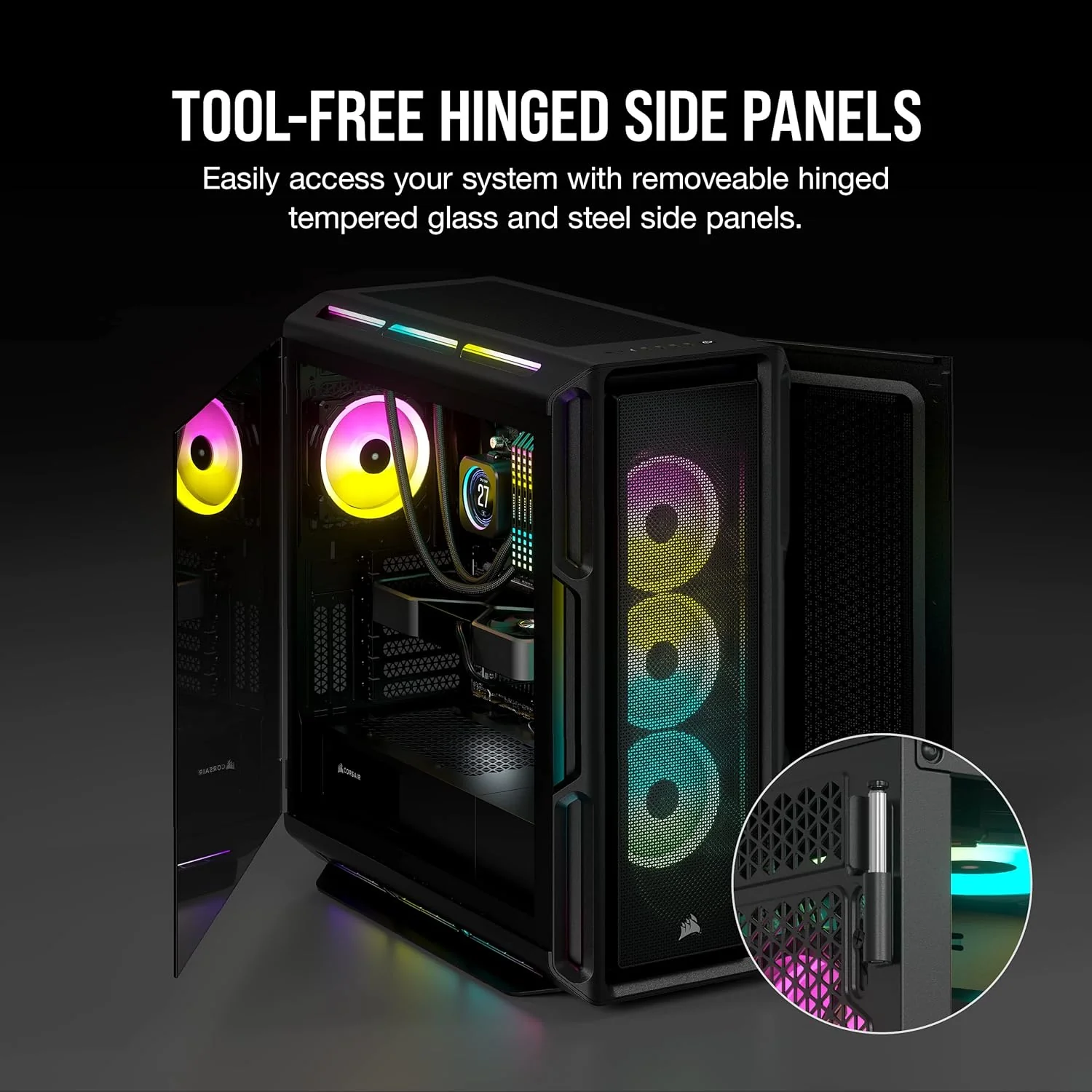 Corsair Boitier iCUE 5000T RGB Mid-Tower Ref: CC-9011230-WW Noir - Image 3