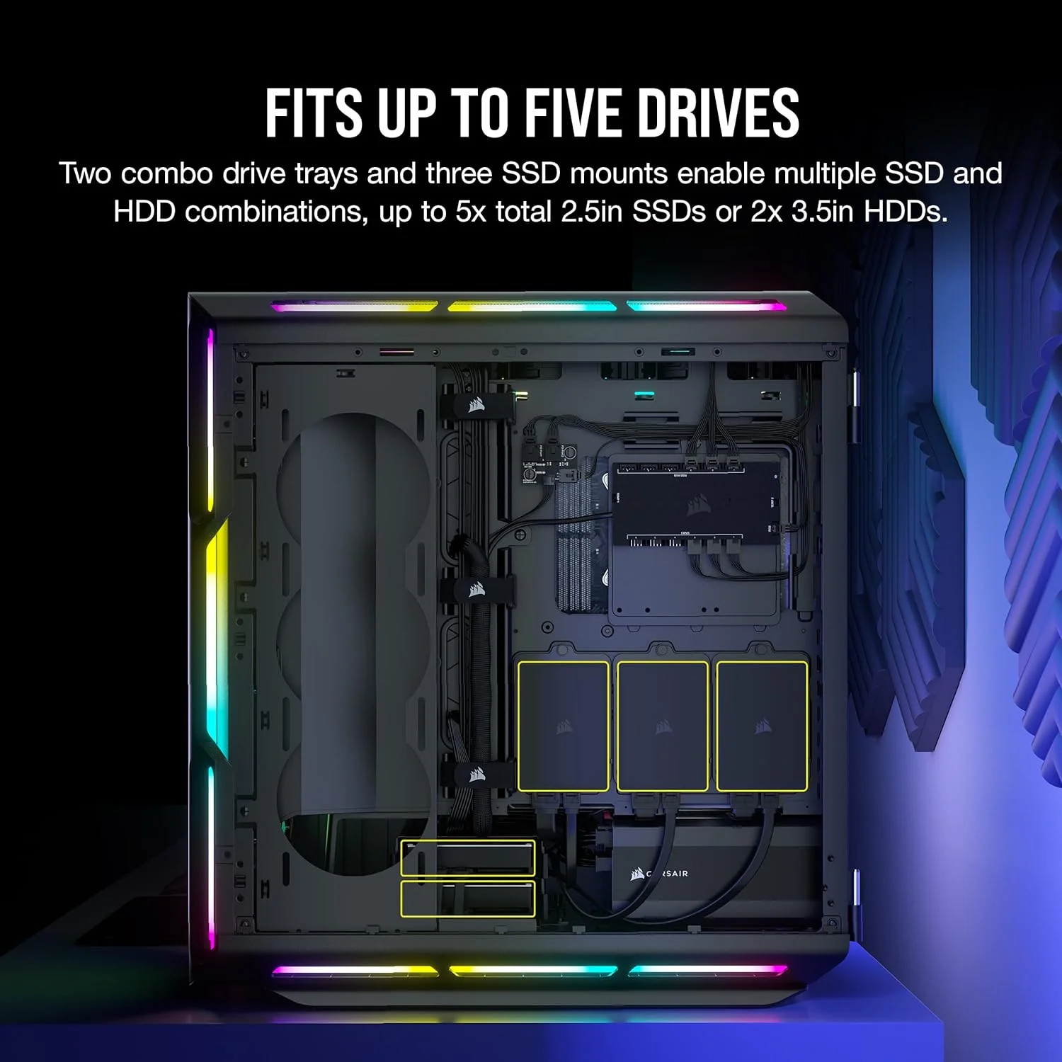 Corsair Boitier iCUE 5000T RGB Mid-Tower Ref: CC-9011230-WW Noir - Image 4