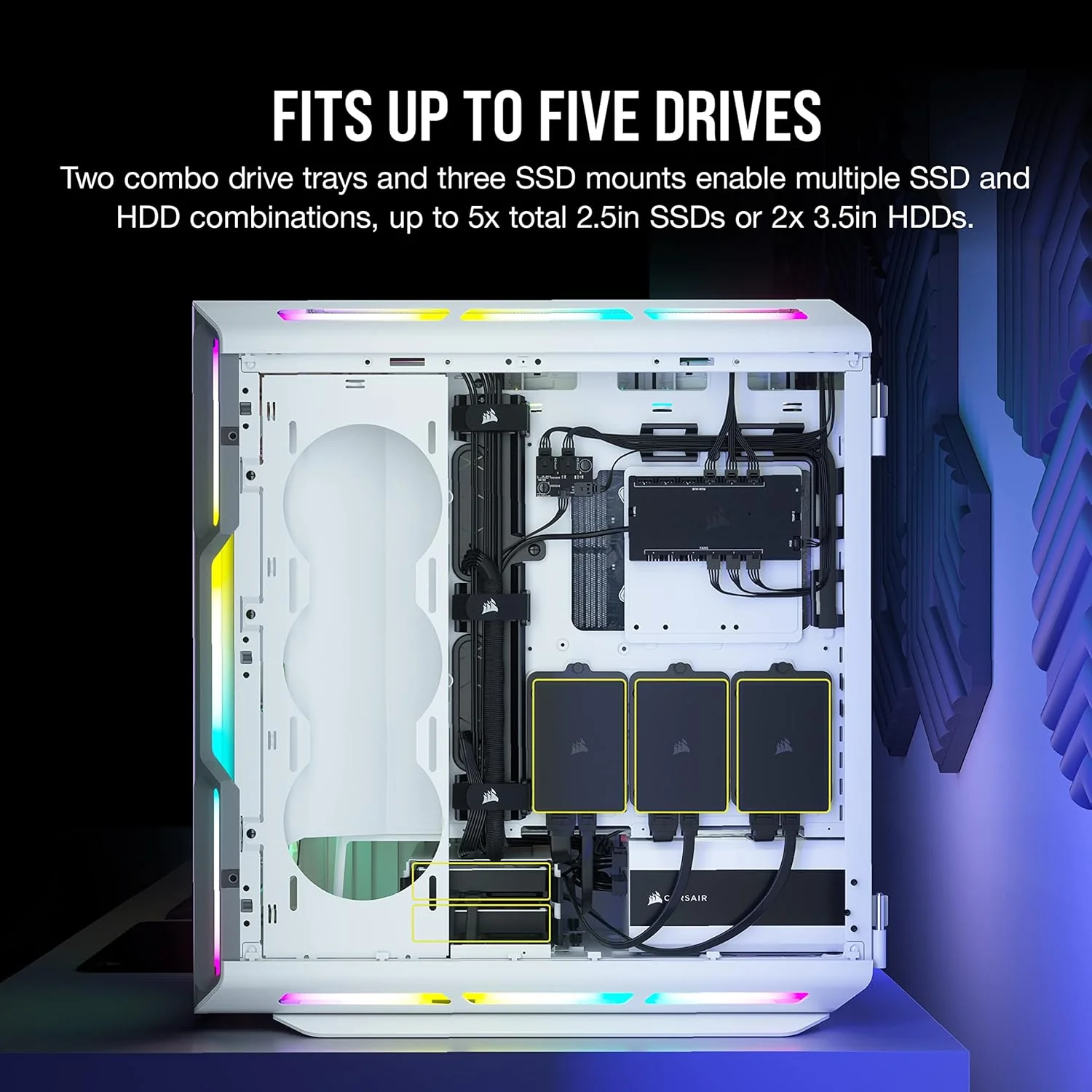 Corsair Boitier iCUE 5000T RGB Mid-Tower Ref: CC-9011231-WW Blanc - Image 4