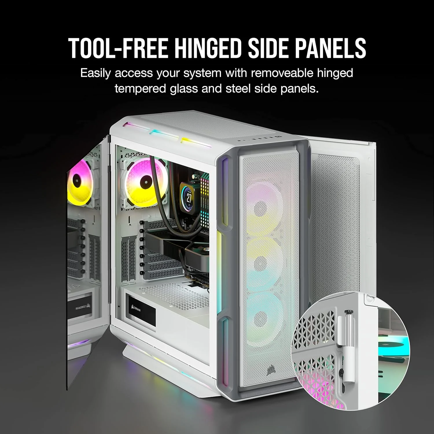 Corsair Boitier iCUE 5000T RGB Mid-Tower Ref: CC-9011231-WW Blanc - Image 5
