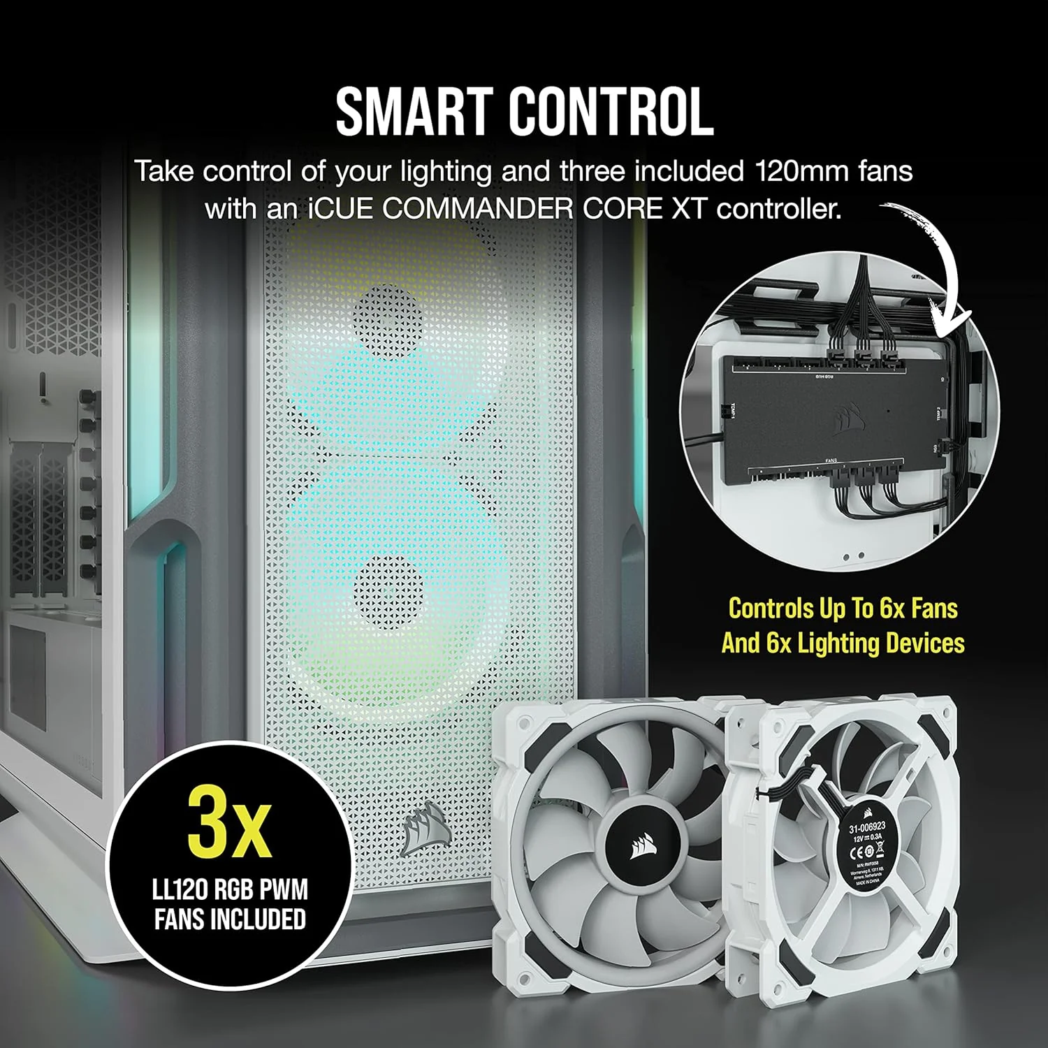 Corsair Boitier iCUE 5000T RGB Mid-Tower Ref: CC-9011231-WW Blanc - Image 7
