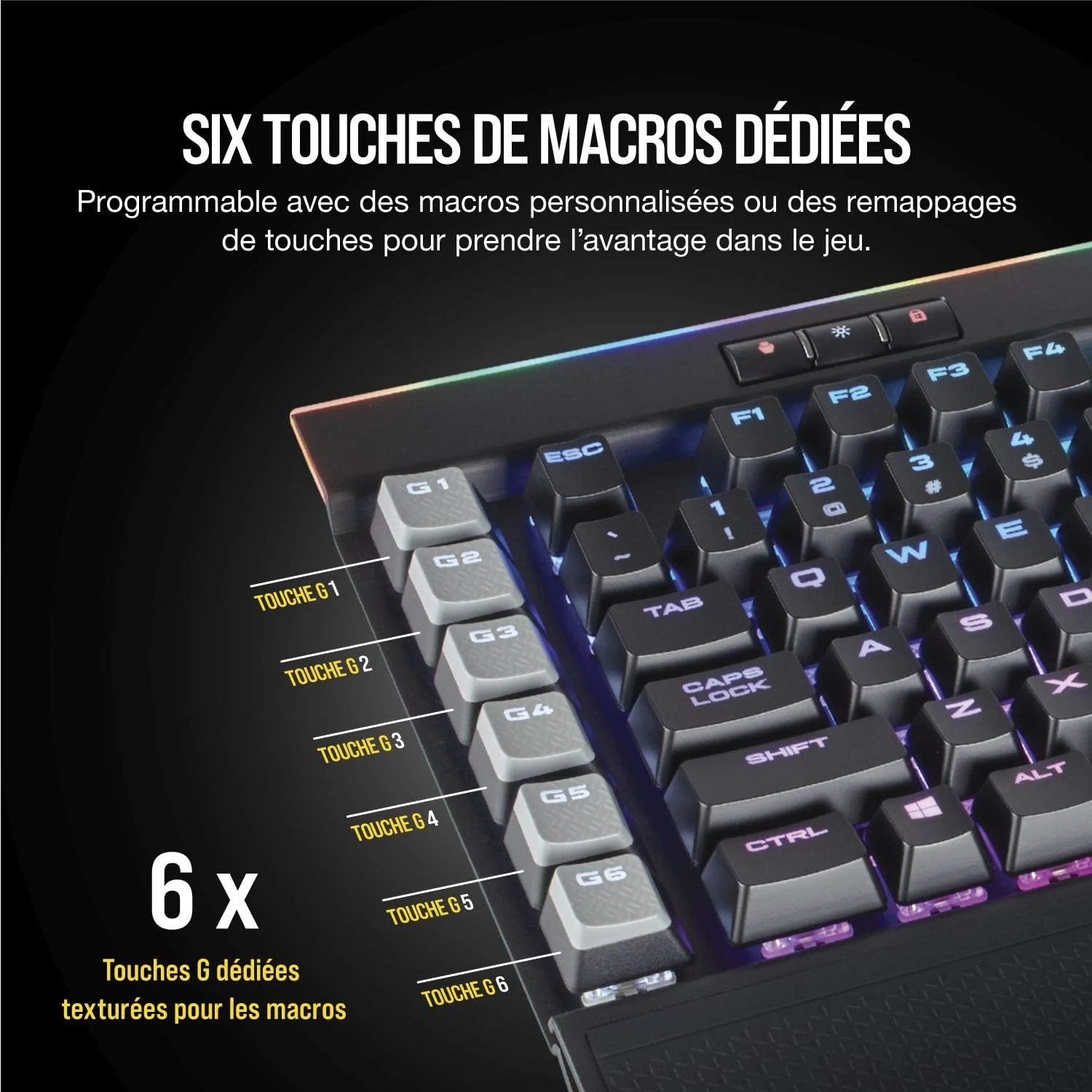 Corsair Clavier K95 RGB PLTN MX Speed Noir Ref: CH-9127014-FR - Image 10