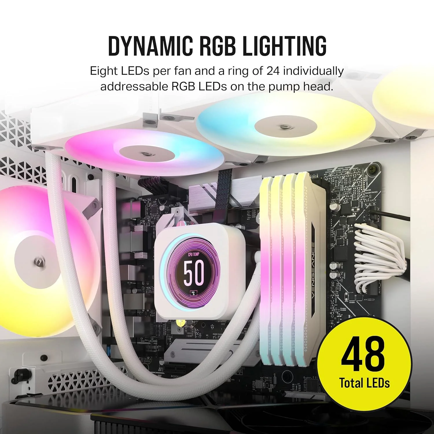 Corsair Refroidisseur Liquide iCue H150i Ref: CW-9060077-WW Blanc - Image 5