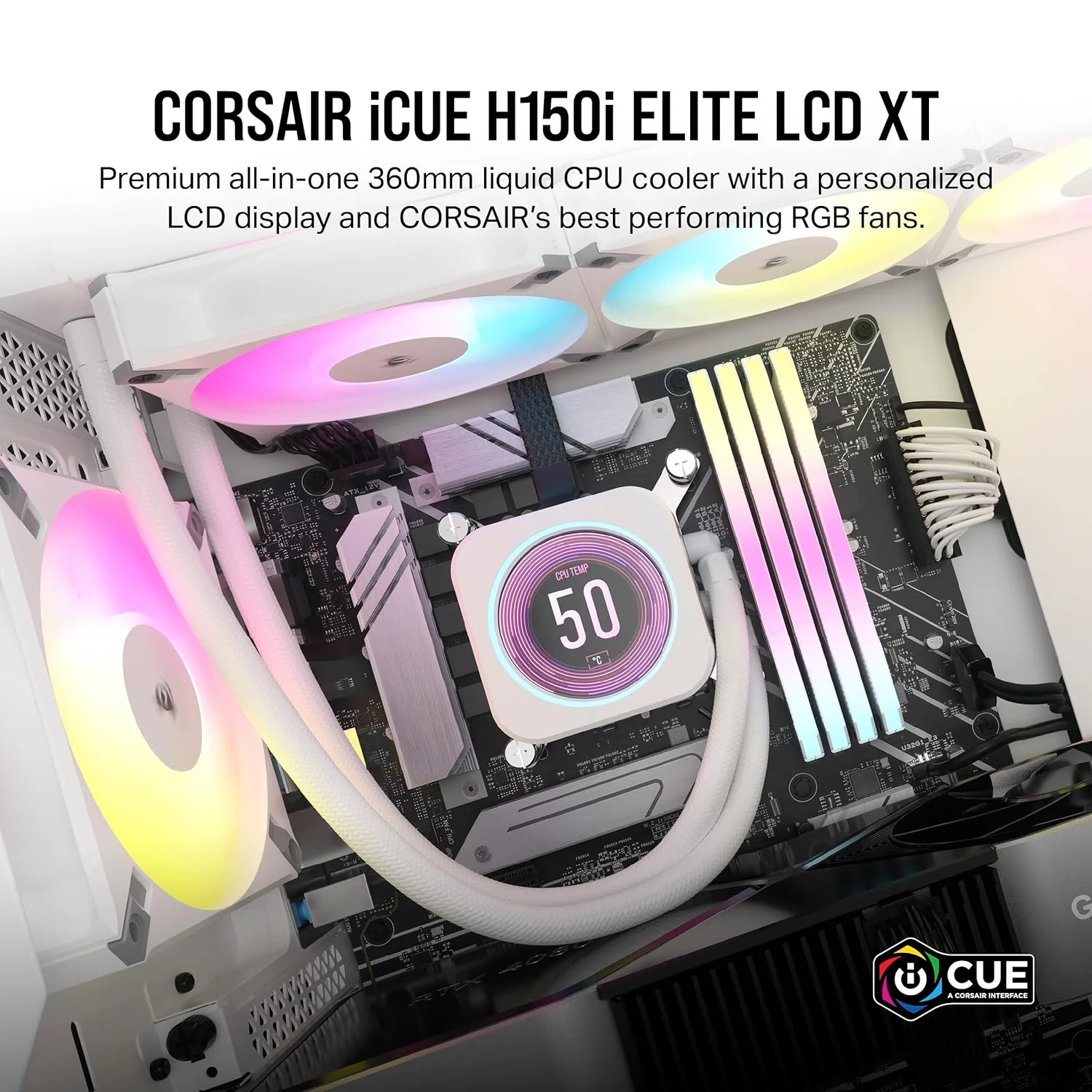 Corsair Refroidisseur Liquide iCue H150i Ref: CW-9060077-WW Blanc - Image 8