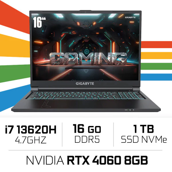 Gigabyte G6 KF-H3EE894KD i7 13620H/16GB DDR5/1TB SSD/RTX4060 8GB/16'' 165Hz - Image 5