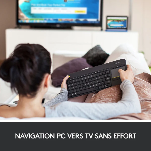 Logitech Wireless Touch Keyboard K400 Plus (Noir) - Image 2