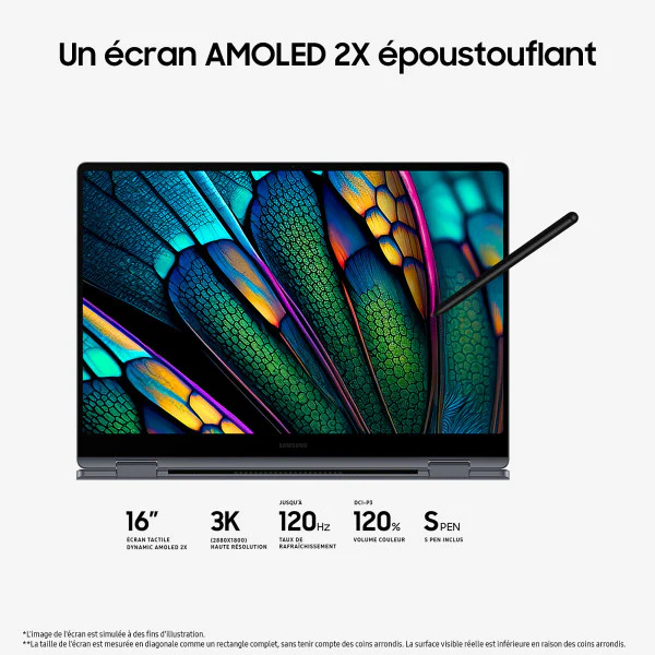 Samsung Galaxy Book4 Pro 360 16" (NP960QGK-KG2FR) Ultra 7 155H/16 Go DDR5/512 Go/Intel Arc Graphics/16" AMOLED (SANS EMBALLAGE) - Image 4