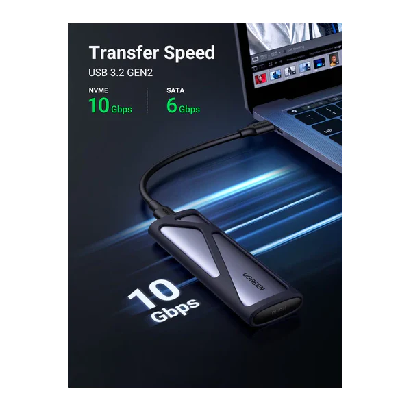 Ugreen Boitier disque dur externe Nvme/M2 SATA SSD - Image 3